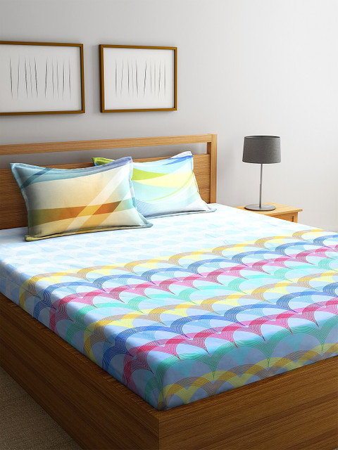 BOMBAY DYEING Blue & Pink Abstract 160 TC Cotton 1 King Bedsheet with 2 Pillow Covers
BOMBAY DYEING Blue & Pink Abstract 160 TC Cotton 1 King Bedsheet with 2 Pillow Covers