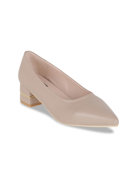 Sherrif Shoes Women Beige Solid Pumps