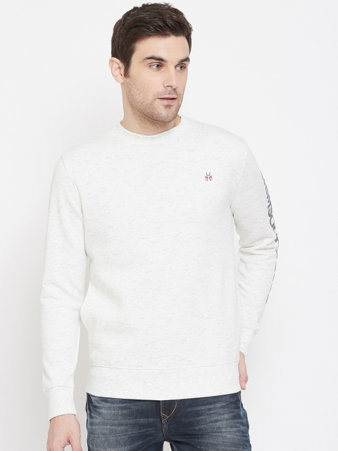 Crimsoune Club Men White Solid Sweatshirt