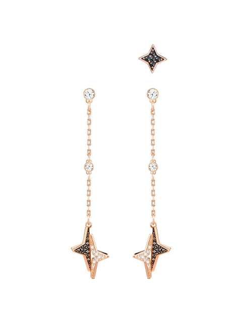 SWAROVSKI Rosegold-Plated Swarovski Crystal Drop Earrings, Rose gold