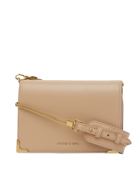 CHARLES & KEITH Beige Solid Sling Bag