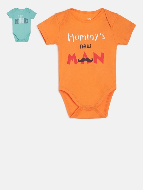 MINI KLUB Infant Boys Pack Of 2 Printed Bodysuits, Teal