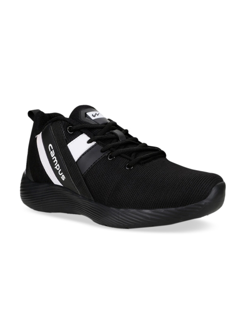 Campus Men Black Mesh Running Shoes