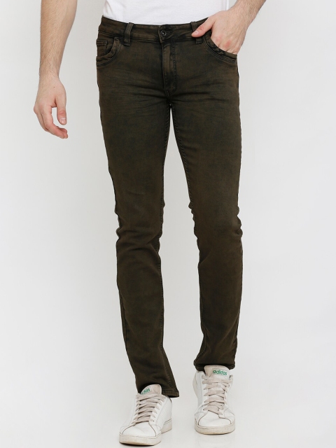 Rex Straut Jeans Men Olive Brown Slim Fit Mid-Rise Clean Look Acid wash Stretchable Jeans
Rex Straut Jeans Men Olive Brown Slim Fit Mid-Rise Clean Look Acid wash Stretchable Jeans