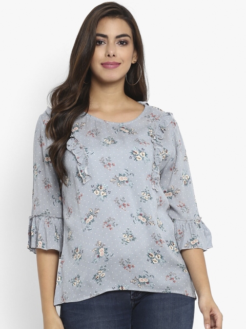 Aditi Wasan Women Grey Printed Top