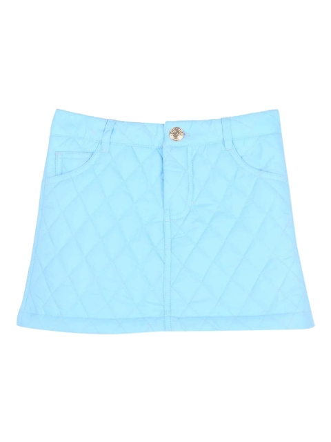 Cherry Crumble Girls Blue Soft Quilted A-Line Mini Skirt