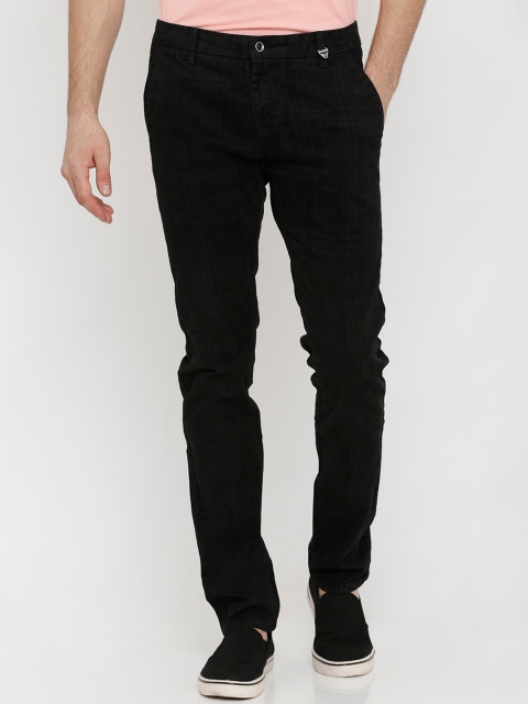 Rex Straut Jeans Men Black Slim Fit Solid Regular Trousers