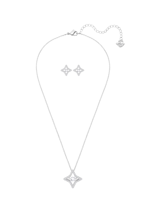 SWAROVSKI Rhodium-Plated Silver-Toned & White Crystal-Studded Sparkling Dance Jewellery Set
SWAROVSKI Rhodium-Plated Silver-Toned & White Crystal-Studded Sparkling Dance Jewellery Set
