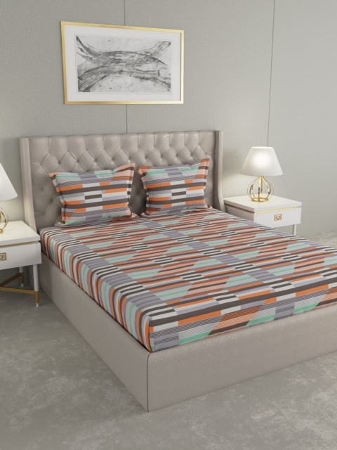 Raymond Home Multicoloured Geometric 104 TC Cotton 1 King Bedsheet with 2 Pillow Covers, Multi
Raymond Home Multicoloured Geometric 104 TC Cotton 1 King Bedsheet with 2 Pillow Covers, Multi
