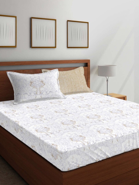 Boutique Living India White & Grey Ethnic Motifs 300 TC Cotton 1 King Bedsheet with 4 Pillow Covers
Boutique Living India White & Grey Ethnic Motifs 300 TC Cotton 1 King Bedsheet with 4 Pillow Covers