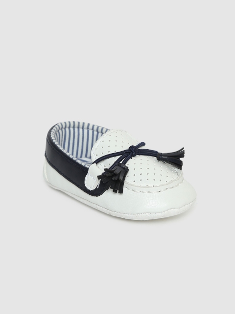 Chicco Boys White & Navy Blue Colourblocked Tessel Slip-On Booties
