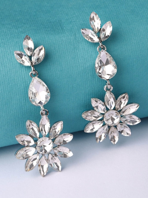 TOKYO TALKIES X rubans FASHION ACCESSORIES Silver-Plated Floral Drop Earrings