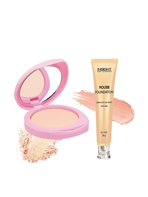 INSIGHT Set Of Mineralized Pressed Powder & Mousse Foundation, Gold