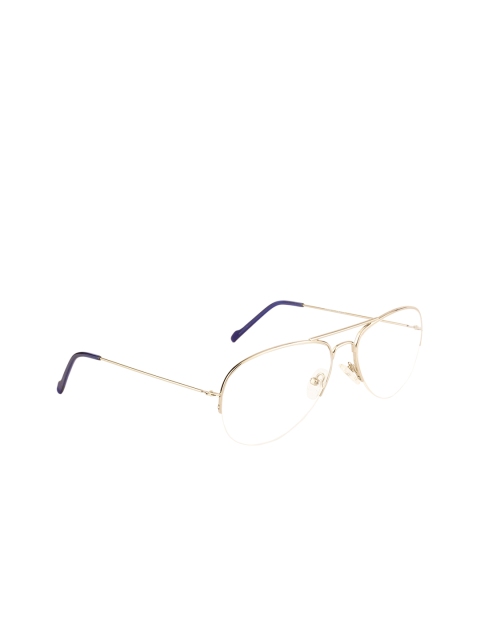 Ted Smith Unisex Gunmetal-Toned Solid Half Rim Aviator Frames TS-NC-251_C4, Metallic