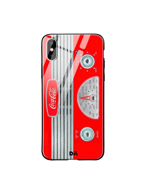 DailyObjects Red & Grey Coke Radio iPhone XS Glass Case