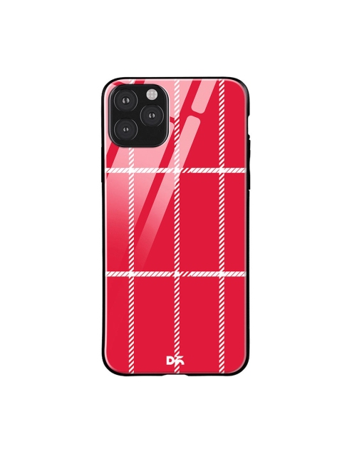 DailyObjects Red & White Rose Rope Checks iPhone 11 Pro Max Glass Case