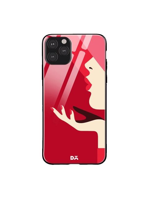 DailyObjects Red & Beige Flying Kiss iPhone 11 Pro Glass Case