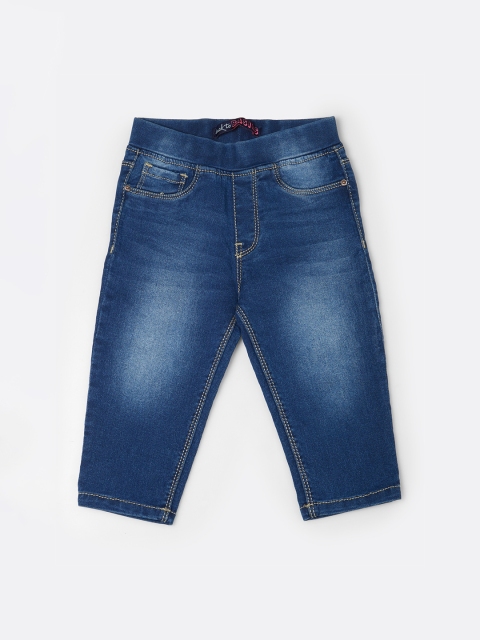 VITAMINS Girls Blue Solid Slim-Fit Treggings