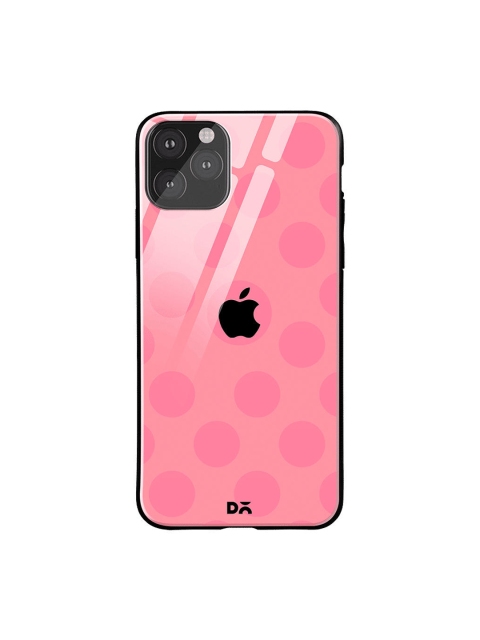 DailyObjects Pink & Black Polka iPhone 11 Pro Max Glass Case