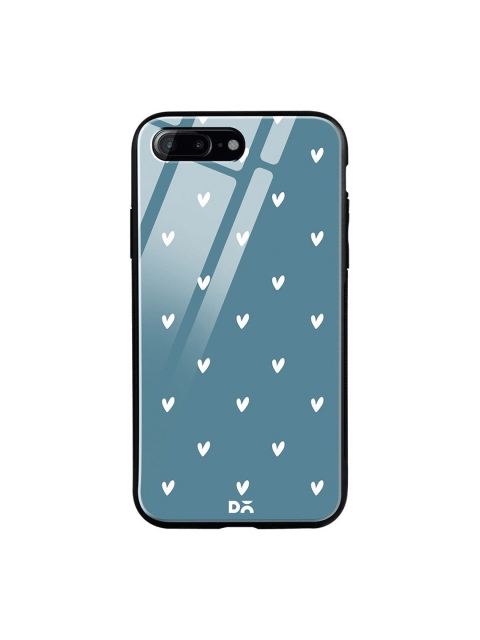 DailyObjects Teal Blue & White Bundle Heart iPhone 7 Plus Glass Cover