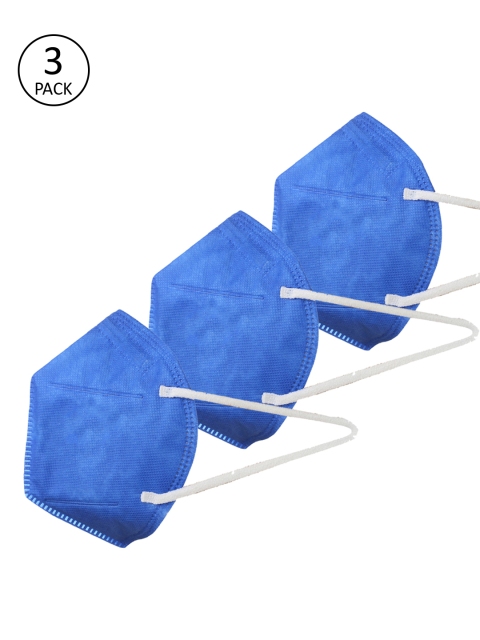 FROGGY Kids Pack Of 3 3-Ply Reusable Anti-Pollution Outdoor Masks, Blue