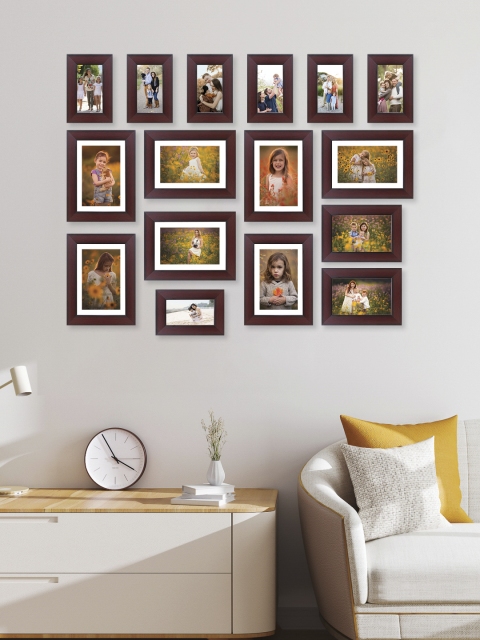 RANDOM Set of 16 Brown New Synthetic Collage Photo Frames