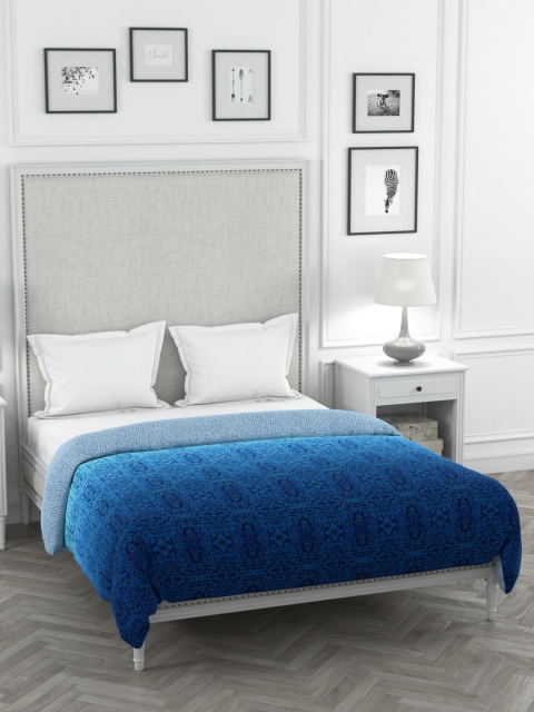 Portico New York Blue Ethnic Motifs Mild Winter 120 GSM Double Bed Comforter