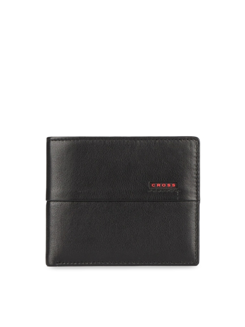 Cross Men Black Solid Two Fold Leather Wallet