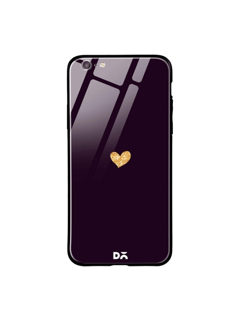 DailyObjects Purple & Beige Sparkle Heart iPhone 6 Glass Case