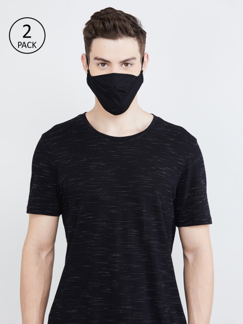 CODE by Lifestyle Men Pack Of 2 2-Ply Cloth Mask, Black