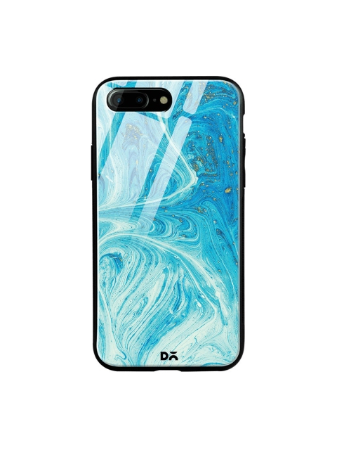 DailyObjects Blue & White Marble Painting iPhone 7 Plus Glass Case