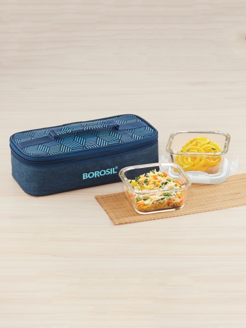 BOROSIL Blue & Transparent Borosilicate Glass 2 Piece Square Containers Lunch Box With Bag
BOROSIL Blue & Transparent Borosilicate Glass 2 Piece Square Containers Lunch Box With Bag