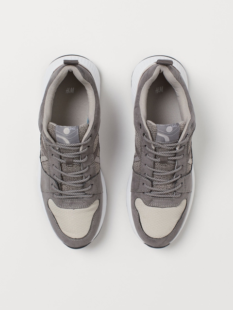 H&M Men Grey Solid Trainers