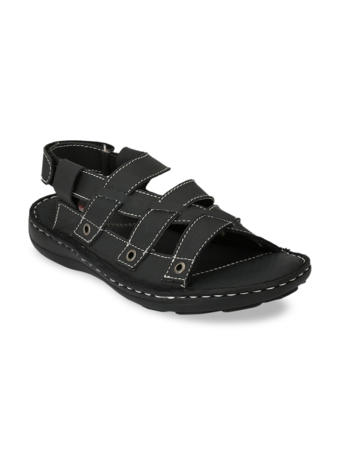 Sir Corbett Men Black Leather Sandals
