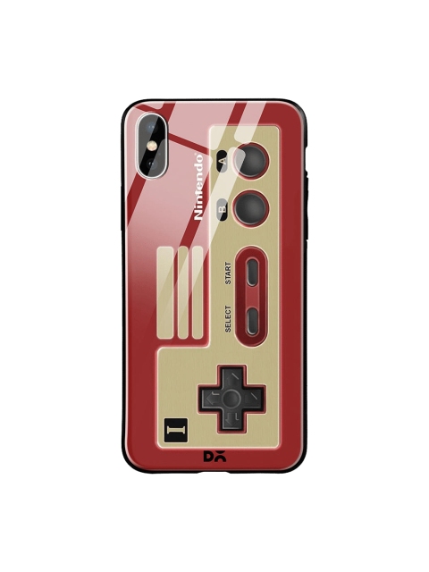 DailyObjects Red & Beige NES Controller iPhone X Glass Case