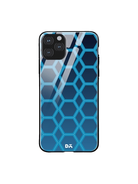 DailyObjects Blue Nebula Honeycomb iPhone 11 Pro Max Glass Case
