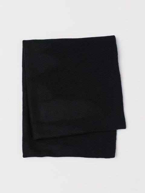 H&M Women Black Solid Knitted Tube Scarf