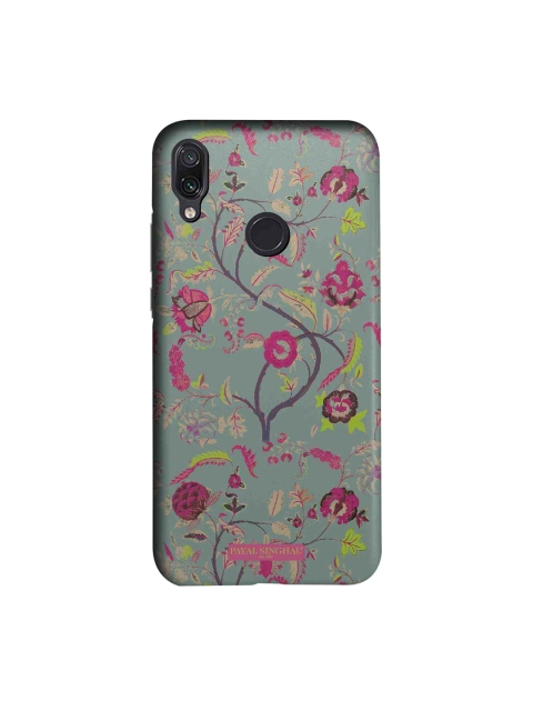 macmerise Grey & Pink Payal Singhal Chintz Print Sublime Xiaomi Redmi Note 7 Pro Back Case