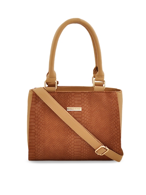 STELLER Women Tan Textured Handheld Bag