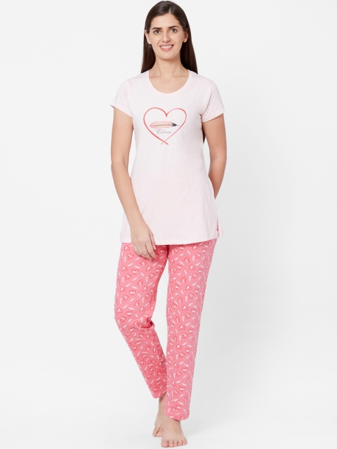 Juliet Women Pink Printed Night Suit