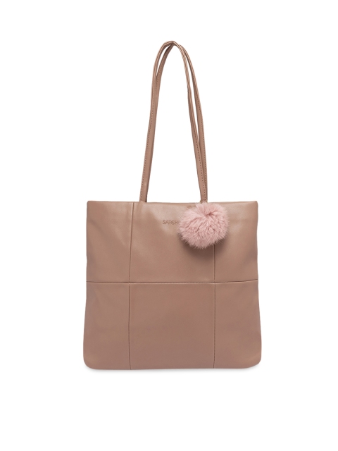 Satchel Bags Beige Solid Shoulder Bag