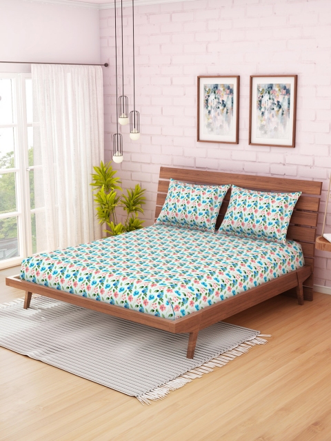 CORE Designed by SPACES Blue & Pink Floral 210 TC Cotton 1 Queen Bedsheet with 2 Pillow Covers
CORE Designed by SPACES Blue & Pink Floral 210 TC Cotton 1 Queen Bedsheet with 2 Pillow Covers