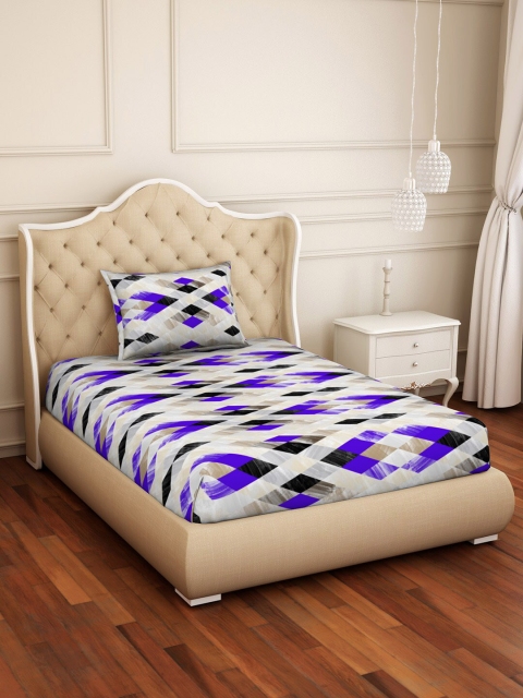 CORE Designed by SPACES Violet & White Geometric 104 TC Cotton 1 Single Bedsheet with 1 Pillow Covers
CORE Designed by SPACES Violet & White Geometric 104 TC Cotton 1 Single Bedsheet with 1 Pillow Covers