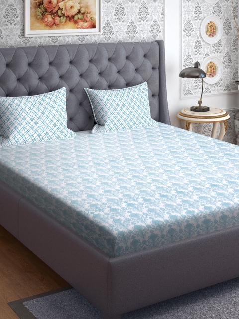 CORE Designed by SPACES Blue & White Ethnic Motifs 144 TC Cotton 1 Queen Bedsheet with 2 Pillow Covers
CORE Designed by SPACES Blue & White Ethnic Motifs 144 TC Cotton 1 Queen Bedsheet with 2 Pillow Covers