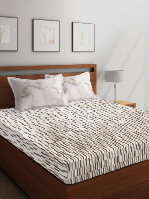 Boutique Living India White & Brown Geometric 210 TC Cotton 1 King Bedsheet with 2 Pillow Covers
Boutique Living India White & Brown Geometric 210 TC Cotton 1 King Bedsheet with 2 Pillow Covers