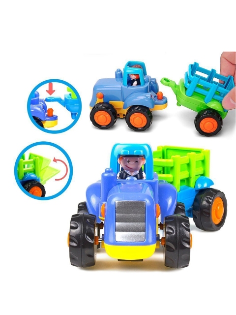 Webby Kids Set Of 4 Unbreakable Construction Automobiles Toys, Orange