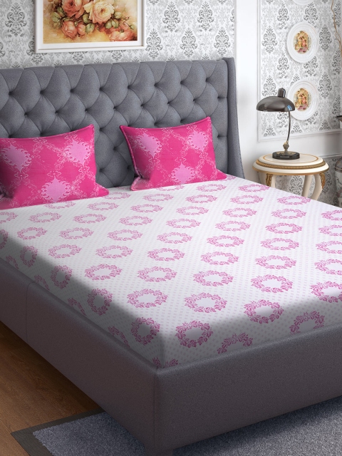 CORE Designed by SPACES Pink & Off-White Floral 144 TC Cotton 1 Queen Bedsheet with 2 Pillow Covers
CORE Designed by SPACES Pink & Off-White Floral 144 TC Cotton 1 Queen Bedsheet with 2 Pillow Covers
