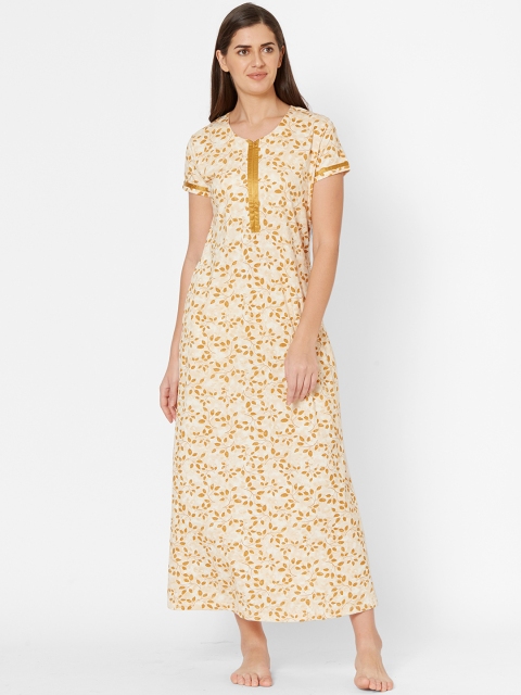 Juliet Cream-Coloured Printed Nightdress