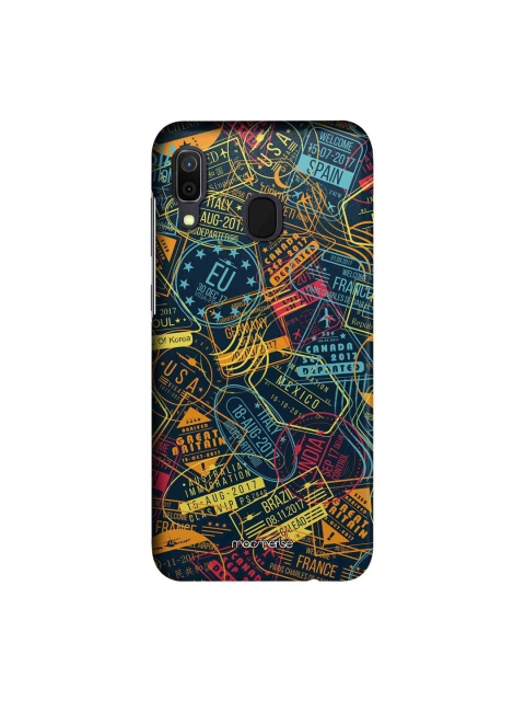 macmerise Multicoloured Immigration Stamps Neon Samsung Galaxy A30 Back Case, Multi