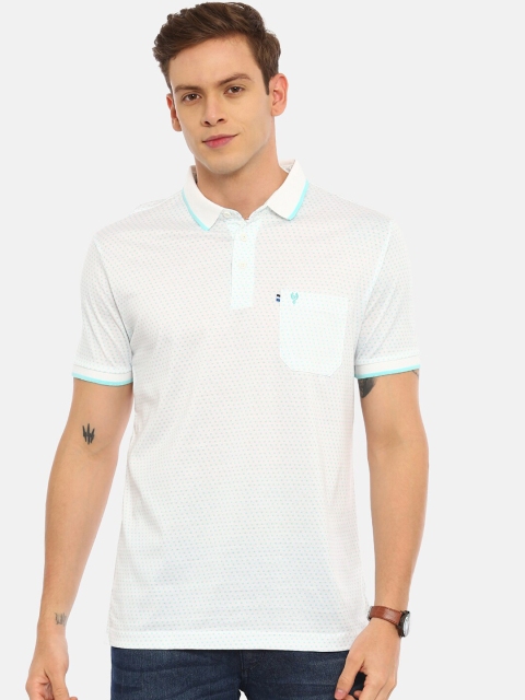 Classic Polo Men White Solid Slim Fit Polo Collar T-shirt